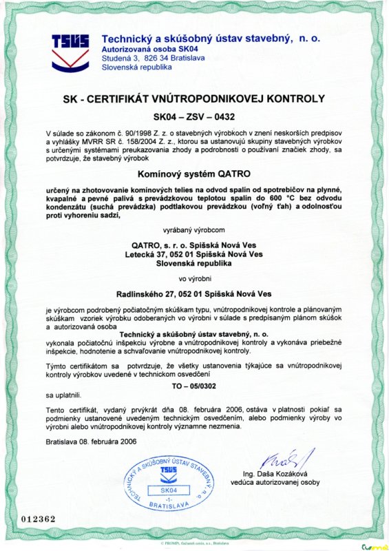 QATRO - certifikát 02